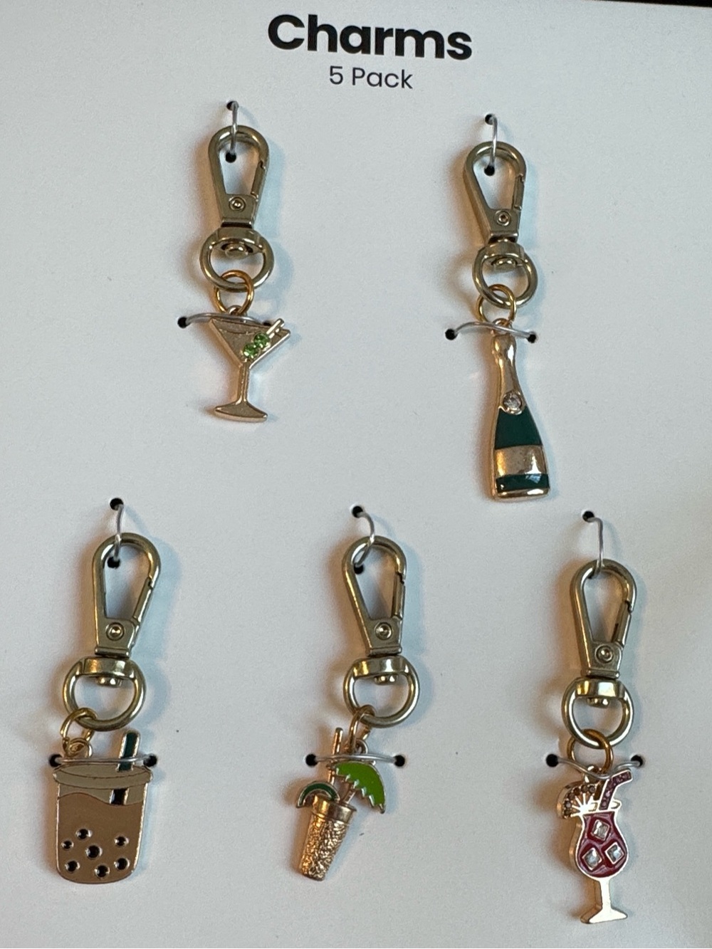 Cocktail Bubble Tea Bag Charms Zipper Pulls